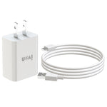 Carregador de Viagem IVON AD-33 2 em 1 2.1A Porta USB Única + Cabo de Dados USB para USB-C / Tipo-C 1m, Ficha UE, EUA
