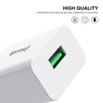 Carregador de Viagem IVON AD-35 2 em 1 18W QC3.0 Porta USB + Cabo de Dados USB para USB-C / Tipo-C 1m, Ficha UE, EUA