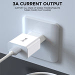 Carregador de Viagem IVON AD-35 2 em 1 18W QC3.0 Porta USB + Cabo de Dados USB para USB-C / Tipo-C 1m, Ficha UE, EUA