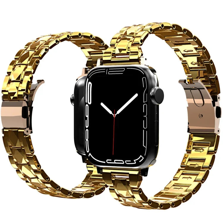 Correia em Aço Inoxidável Eletroplatinado Para Apple Watch Series, 7 41mm / 6&SE&5&4 40mm / 3&2&1 38mm, 7 45mm / 6&SE&5&4 44mm / 3&2&1 42mm
