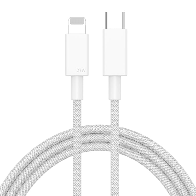 Cabo de Dados Trançado de Carregamento Rápido PD USB-C / Type-C para 8 Pinos 27W, Comprimento do Cabo: 1m, 27W
