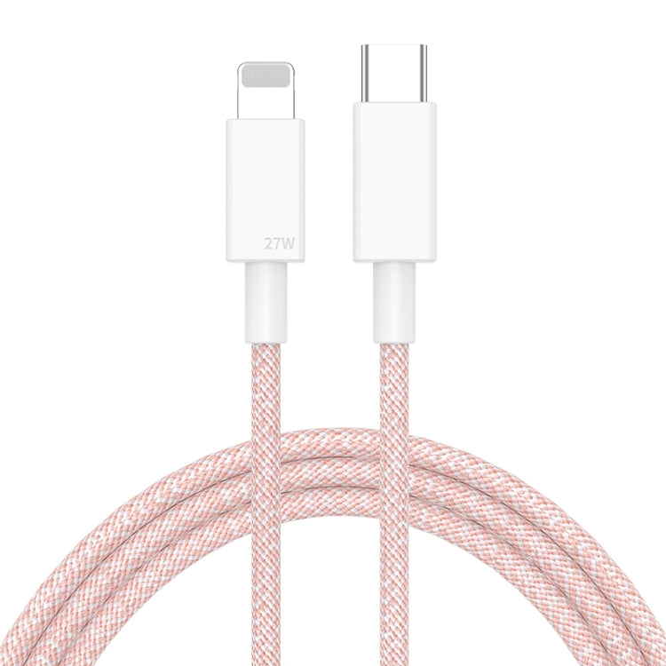Cabo de Dados Trançado de Carregamento Rápido PD USB-C / Type-C para 8 Pinos 27W, Comprimento do Cabo: 1m, 27W