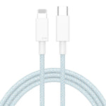 Cabo de Dados Trançado de Carregamento Rápido PD USB-C / Type-C para 8 Pinos 27W, Comprimento do Cabo: 1m, 27W
