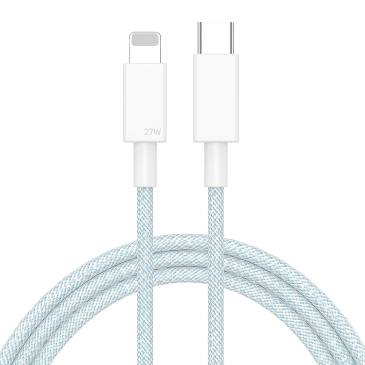Cabo de Dados Trançado de Carregamento Rápido PD USB-C / Type-C para 8 Pinos 27W, Comprimento do Cabo: 1m, 27W