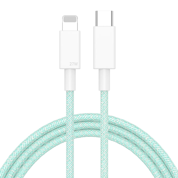 Cabo de Dados Trançado de Carregamento Rápido PD USB-C / Type-C para 8 Pinos 27W, Comprimento do Cabo: 1m, 27W
