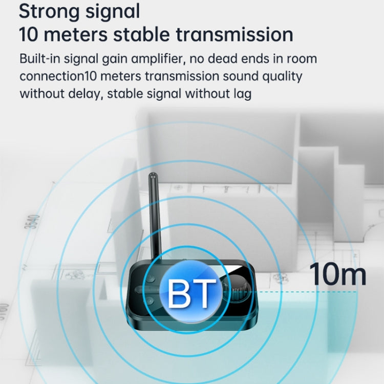 Adaptador de Áudio Bluetooth 5.0 Fibra Óptica 3 em 1 C41 com Ecrã LCD, C41