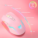 ONIKUMA CW905 2.4G Rato Sem Fios com Iluminação RGB, Rato Sem Fios CW905 (Preto), Rato Sem Fios CW905 (Rosa), Rato Sem Fios CW905 (Cinza Branco)