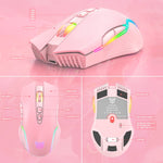 ONIKUMA CW905 2.4G Rato Sem Fios com Iluminação RGB, Rato Sem Fios CW905 (Preto), Rato Sem Fios CW905 (Rosa), Rato Sem Fios CW905 (Cinza Branco)