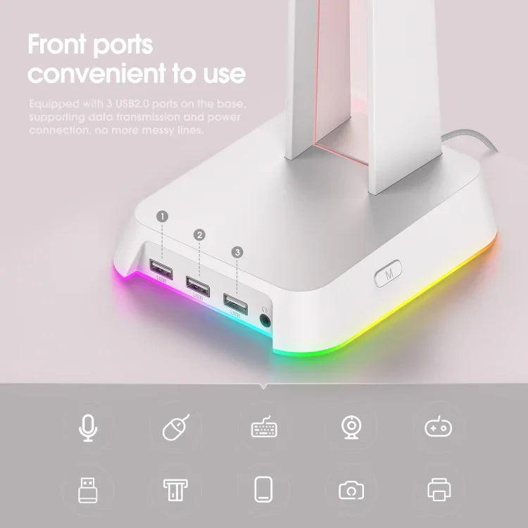 ONIKUMA ST-2 Suporte para Auscultadores com Iluminação RGB