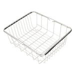 Escorredor de Louça para Cozinha, Cesto para Pia, Suporte para Lavar e Secar Legumes e Frutas em Aço Inoxidável, Estante Ajustável, Estilo Rede Arqueada, Estilo Fundo Plano, Estilo Comum