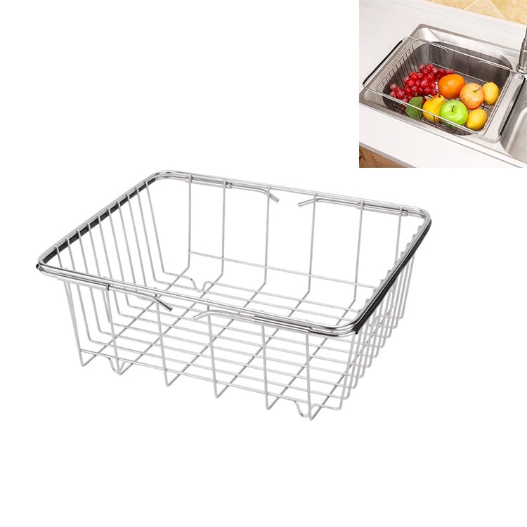 Escorredor de Louça para Cozinha, Cesto para Pia, Suporte para Lavar e Secar Legumes e Frutas em Aço Inoxidável, Estante Ajustável, Estilo Rede Arqueada, Estilo Fundo Plano, Estilo Comum
