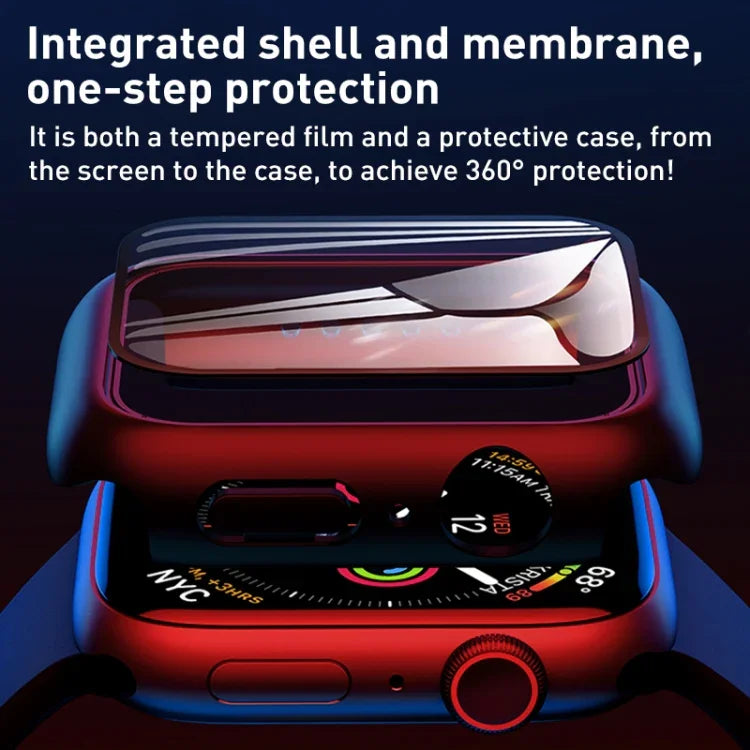 Capa Protetora ROCK 2 em 1 com Moldura em PC + Filme Para Apple Watch Series, 6 & SE & 5 & 4 44mm, 3 & 2 & 1 42mm, 3 & 2 & 1 38mm