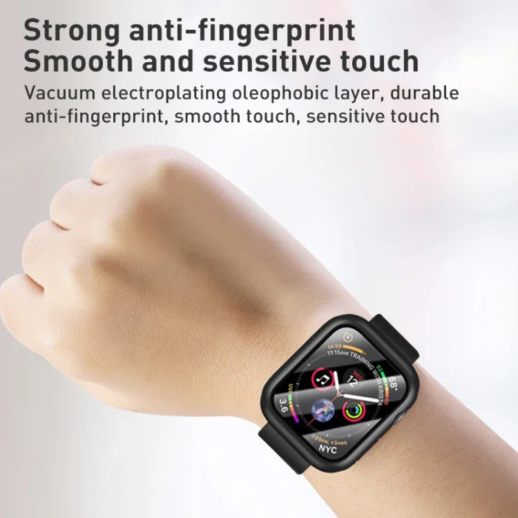 Capa Protetora ROCK 2 em 1 com Moldura em PC + Filme Para Apple Watch Series, 6 & SE & 5 & 4 44mm, 3 & 2 & 1 42mm, 3 & 2 & 1 38mm