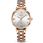 JIN SHI DUN 6533 Relógio de Quartzo Feminino Fashion Impermeável Ultra-fino