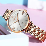 JIN SHI DUN 6533 Relógio de Quartzo Feminino Fashion Impermeável Ultra-fino