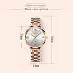 JIN SHI DUN 6533 Relógio de Quartzo Feminino Fashion Impermeável Ultra-fino