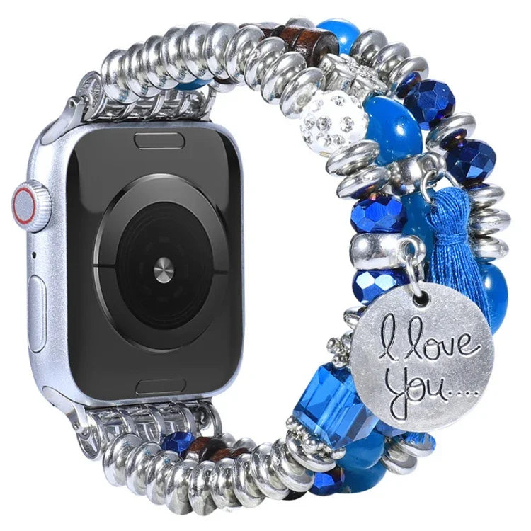 Tassel Beaded Watchband For Apple Watch Series, 7 41mm / 6&SE&5&4 40mm / 3&2&1 38mm, 7 45mm / 6&SE&5&4 44mm / 3&2&1 42mm