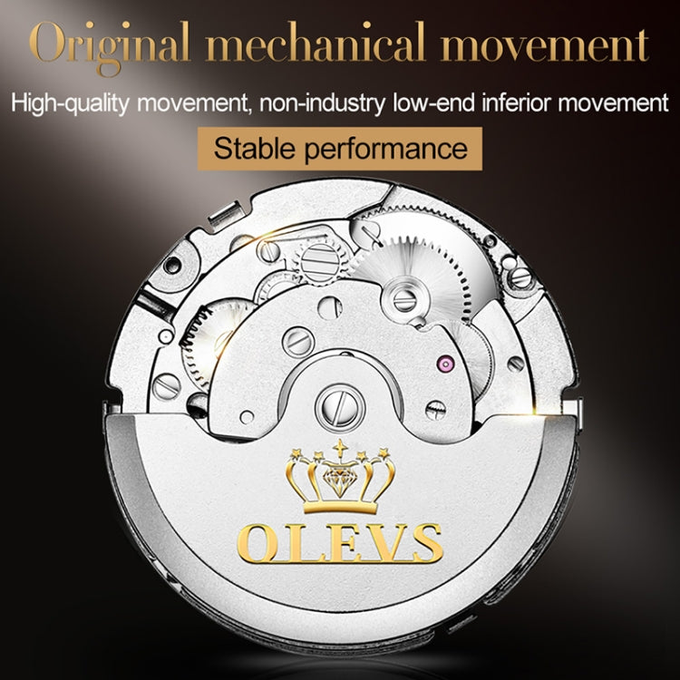 Relógio mecânico automático impermeável com grande volante multifunções para homem OLEVS 6607