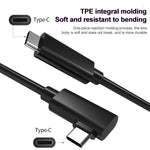 Cabo VR USB 3.2 Gen1 Tipo-C para USB 3.2 Gen1 Tipo-C com Cotovelo Único Para Oculus Quest 1 / 2, 3m Cotovelo Único