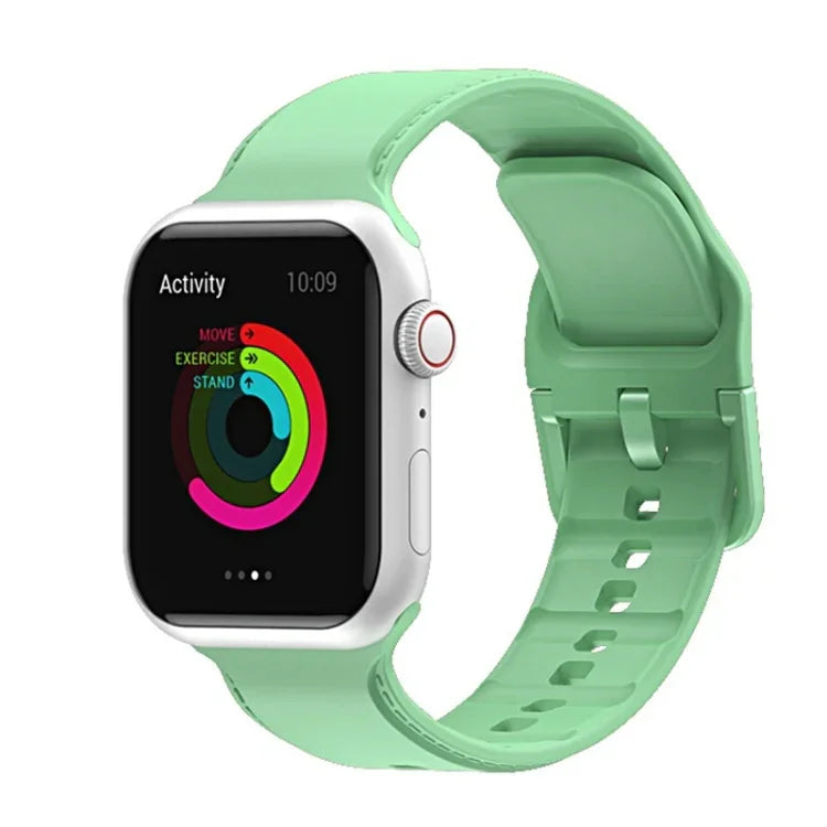 Correia de Relógio com Costura em Silicone Para Apple Watch Series, 7 41mm / 6&SE&5&4 40mm / 3&2&1 38mm, 7 45mm / 6&SE&5&4 44mm / 3&2&1 42mm