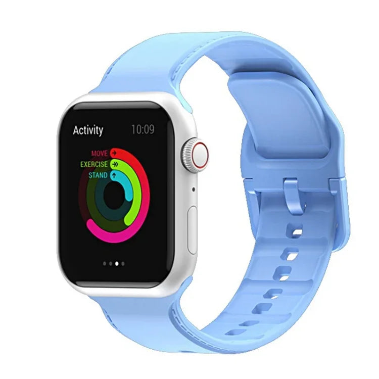 Silicone Stitching Watchband For Apple Watch Series, 7 41mm / 6&SE&5&4 40mm / 3&2&1 38mm, 7 45mm / 6&SE&5&4 44mm / 3&2&1 42mm