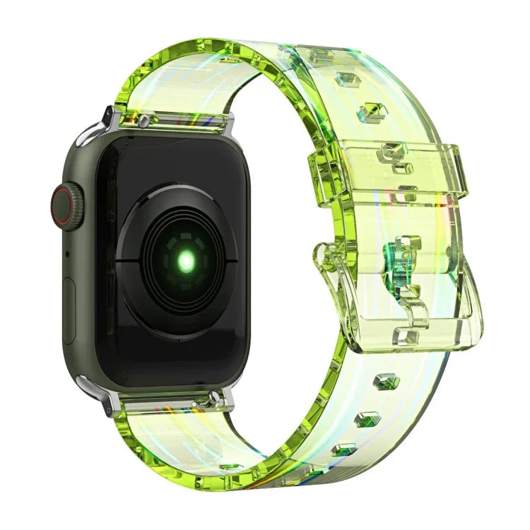 Correia de Relógio em Silicone Transparente Aurora Para Apple Watch Series, 7 41mm / 6&SE&5&4 40mm / 3&2&1 38mm, 7 45mm / 6&SE&5&4 44mm / 3&2&1 42mm