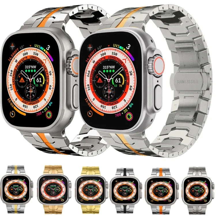 Correia de Relógio em Aço Para Apple Watch Series, 7 41mm / 6&SE&5&4 40mm / 3&2&1 38mm, 7 45mm / 6&SE&5&4 44mm / 3&2&1 42mm