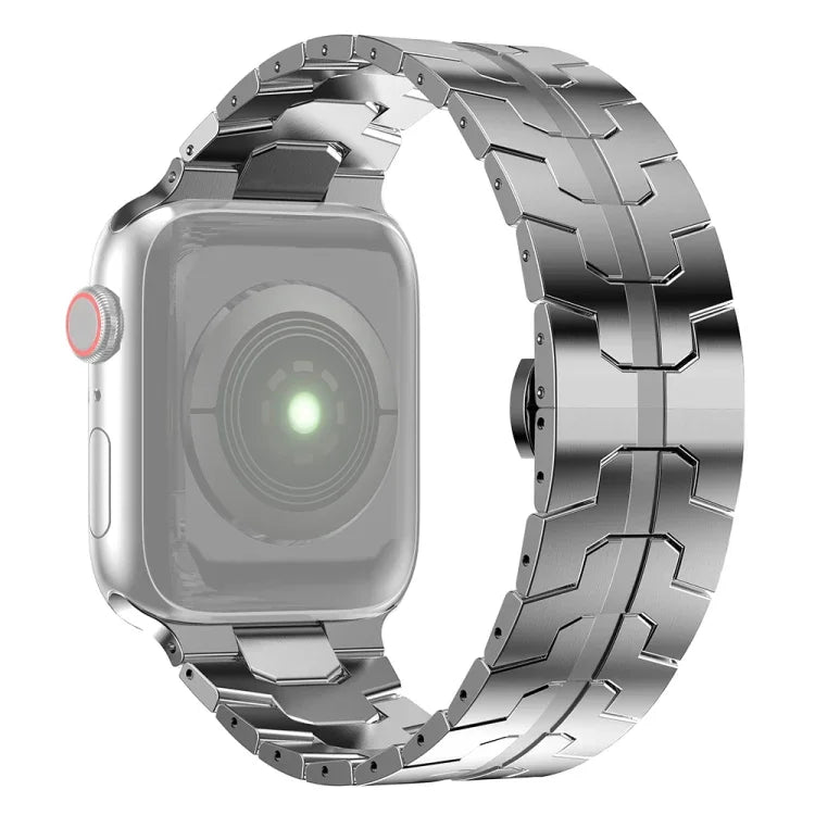 Correia de Relógio em Aço Para Apple Watch Series, 7 41mm / 6&SE&5&4 40mm / 3&2&1 38mm, 7 45mm / 6&SE&5&4 44mm / 3&2&1 42mm