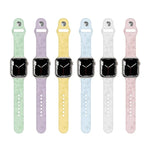 Bracelete de Relógio em Silicone com Relevo de Trevo de Quatro Folhas Para Apple Watch Series, 7 45mm / 6&SE&5&4 44mm / 3&2&1 42mm, 7 41mm / 6&SE&5&4 40mm / 3&2&1 38mm