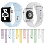 Bracelete de Relógio em Silicone com Relevo de Trevo de Quatro Folhas Para Apple Watch Series, 7 45mm / 6&SE&5&4 44mm / 3&2&1 42mm, 7 41mm / 6&SE&5&4 40mm / 3&2&1 38mm