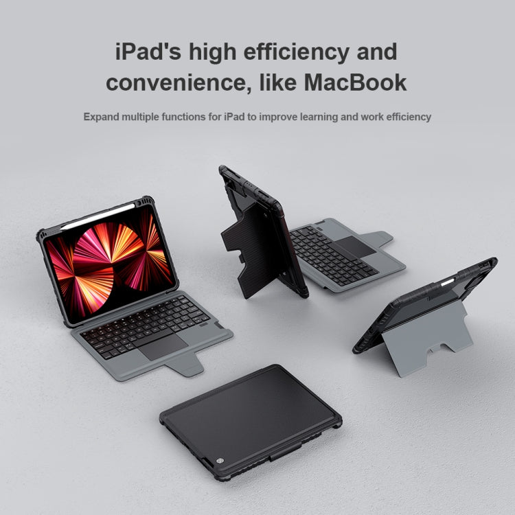 Capa Protetora Inteligente com Teclado Touch Bluetooth NILLKIN, Para iPad Air 10.9 2020 / Air 4 / Air 5 / Pro 11 2020 / 2021 / 2022