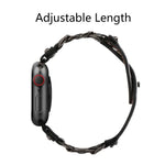 Bracelete de Relógio Masculino em Pele Genuína Para Apple Watch Series, 7 41mm / 6&SE&5&4 40mm / 3&2&1 38mm, 7 45mm / 6&SE&5&4 44mm / 3&2&1 42mm