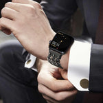 Bracelete de Relógio Masculino em Pele Genuína Para Apple Watch Series, 7 41mm / 6&SE&5&4 40mm / 3&2&1 38mm, 7 45mm / 6&SE&5&4 44mm / 3&2&1 42mm