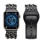 Bracelete de Relógio Masculino em Pele Genuína Para Apple Watch Series, 7 41mm / 6&SE&5&4 40mm / 3&2&1 38mm, 7 45mm / 6&SE&5&4 44mm / 3&2&1 42mm