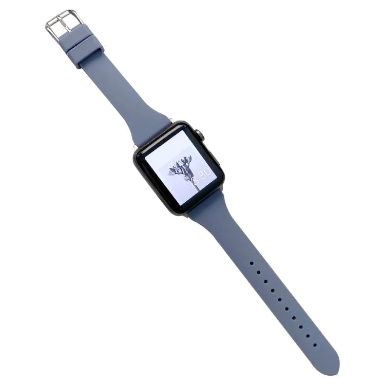 Small Waist Silicone Watchband For Apple Watch Series, 7 41mm / 6&SE&5&4 40mm / 3&2&1 38mm, 7 45mm / 6&SE&5&4 44mm / 3&2&1 42mm