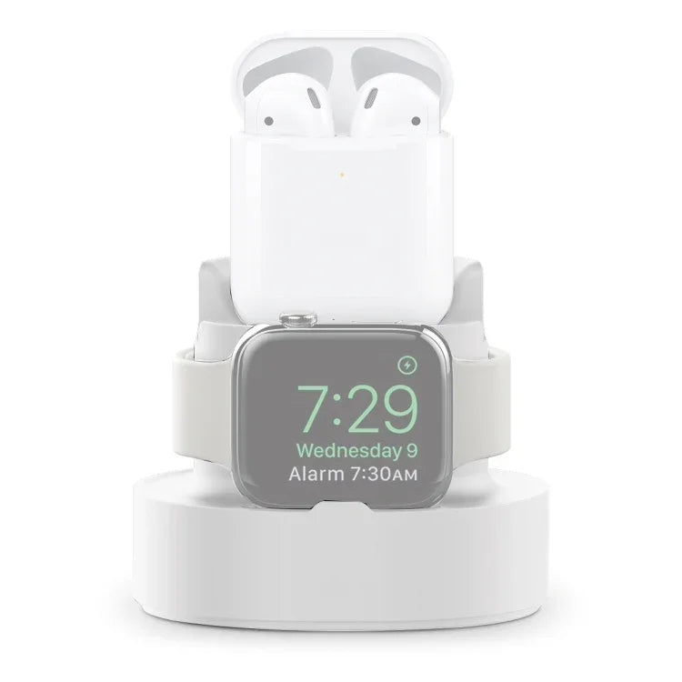 Suporte de Carregamento em Silicone 3 em 1 A001 para iPhone / iWatch / AirPods