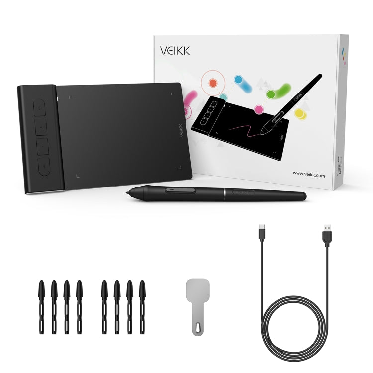 Mesa Digital de Desenho VEIKK VK430 4x3 polegadas com 8192 Níveis de Sensibilidade à Pressão