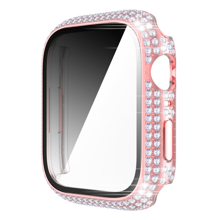 Capa de relógio em PC com diamante + vidro temperado para Apple Watch Series 7 41mm, 7 45mm