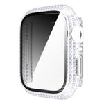 Capa de relógio em PC com diamante + vidro temperado para Apple Watch Series 7 41mm, 7 45mm