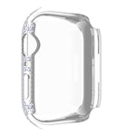 Capa de relógio em PC com diamante + vidro temperado para Apple Watch Series 7 41mm, 7 45mm