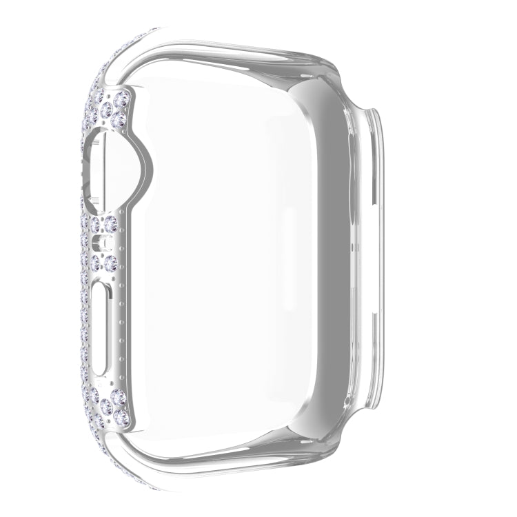 Capa de relógio em PC com diamante + vidro temperado para Apple Watch Series 7 41mm, 7 45mm