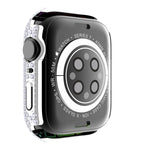 Capa de relógio em PC com diamante + vidro temperado para Apple Watch Series 7 41mm, 7 45mm
