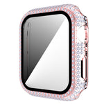 Capa de relógio em PC com diamante + vidro temperado para Apple Watch Series 6&SE&5&4 40mm, 6&SE&5&4 44mm