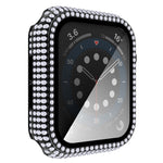 Capa de relógio em PC com diamante + vidro temperado para Apple Watch Series 6&SE&5&4 40mm, 6&SE&5&4 44mm