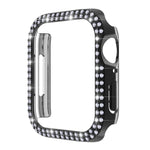 Caixa de Relógio PC com Diamantes de Dupla Fileira para Apple Watch Series, 7 41mm, 7 45mm