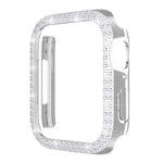 Caixa de Relógio PC com Diamantes de Dupla Fileira para Apple Watch Series, 7 41mm, 7 45mm