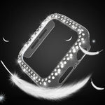 Caixa de Relógio PC com Diamantes de Dupla Fileira para Apple Watch Series, 7 41mm, 7 45mm