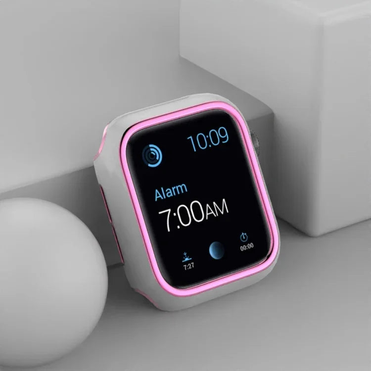 Capa de relógio bicolor em PC com eletroplating para Apple Watch Series 6&SE&5&4 40mm, 6&SE&5&4 44mm