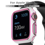 Capa de relógio bicolor em PC com eletroplating para Apple Watch Series 6&SE&5&4 40mm, 6&SE&5&4 44mm