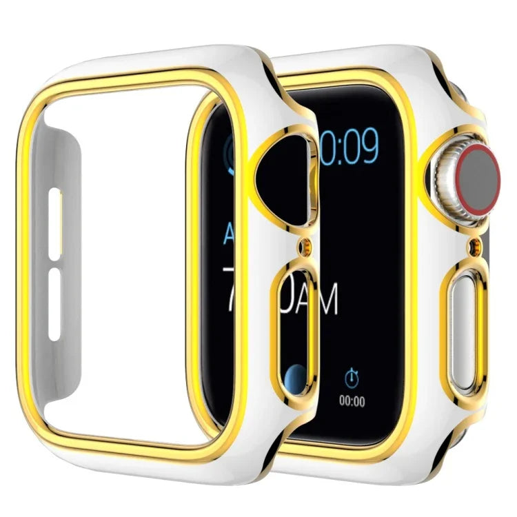 Capa de relógio bicolor em PC com eletroplating para Apple Watch Series 6&SE&5&4 40mm, 6&SE&5&4 44mm